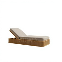 Ensemble de canapés modernes pour l'extérieur, chaise de loisirs, meubles de luxe en teck pour patio, balcon, jardin, imperméable et durable