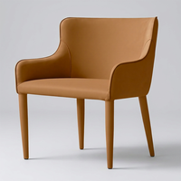 Chaises de salle à manger de luxe, cadre en acier recouvert de cuir de qualité supérieure, fauteuil inclinable en cuir pour salle à manger de villa