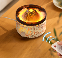 Meilleur Cadeau Maison Diffuseur d'Arômes Flamme Volcanique Effet Craquelé Unique Humidificateur Ultrasonique Diffuseur de Parfum avec Anneau de Fumée Méduse