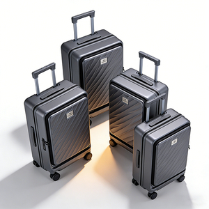 Valigia Rigida Minimalista Bianca in PC con Cerniera, Ruote Girevoli e Portabicchieri, Grande Capacità per Viaggi d'Affari - Product Image 6