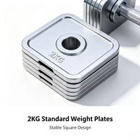 Haltères réglables carrés pour la maison, en acier massif électroplaqué, 16 kg, 20 kg, ergonomiques, pour l'exercice physique