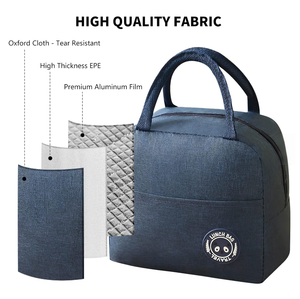Factory Wholesale Oxford Insulated Lunch Bag Waterproof Oilproof Thick <b>Aluminum</b> Foil Cooler Tote Support Custom Logo OEM - Product Image 2