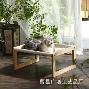 เตียงแมวไม้ทรงสี่เหลี่ยมผืนผ้า ถอดซักได้ วางบนพื้น สำหรับแมวขนาดกลาง - Product Image 4