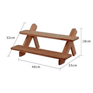 Étagère à plusieurs niveaux en bois, 40x32x18cm, support de rangement polyvalent pour bijoux, organisateur de bureau pour plantes, en bois massif - Product Image 1