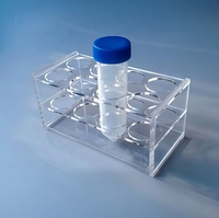 Support de présentation moderne et écologique en acrylique transparent personnalisé pour 18 tubes à essai de 10 ml
