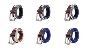 Cintos Trançados de Poliéster/<span class=keywords><strong>Rubber</strong></span> com Fivela de Liga de Alta Qualidade, Ajustáveis e Elásticos para Esportes ao Ar Livre e Golfe para Homens - Product Image 5