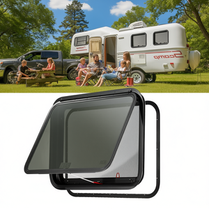 Ventana de Emergencia Abatible de 30x22 Pulgadas, Manual, Montada Lateralmente, Impermeable, Accesorio Exterior para RV con Mosquitera - Product Image 2
