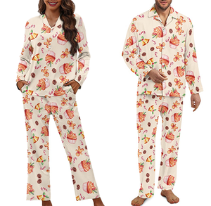 2025 Winter Custom <strong>Christmas</strong> Sleep Wear for <strong>Couples</strong> <strong>Pyjamas</strong> Pour Femmes Long Sleeved Nightwear - Product Image 6