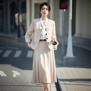 Women's Suit Set Midi Skirt Full Sleeve Polyester Office Lady Anti-Wrinkle Spring Formal Wear - Product Image 2