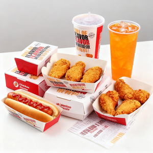 Design colorato cartone usa e getta carta hot dog pollo patatine fritte carta <span class=keywords><strong>Burger</strong></span> to Go <span class=keywords><strong>Box</strong></span>, pollo fritto Fast Food porta fuori scatola - Product Image 3