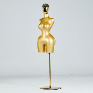 Mannequin <span class=keywords><strong>Femme</strong></span> Doré Petite Taille Corps en Plastique Proéminent pour Présentoir de Magasin de Vêtements - Product Image 3