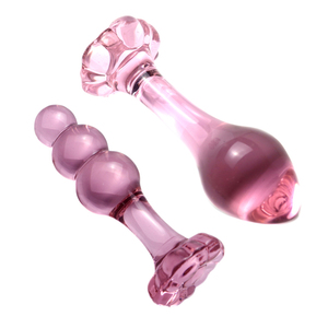 Bouchons anaux en verre rose, perles anales, godets, dilatateurs anaux, jouets sexuels fétichistes gays, outil de masturbation pour adultes - Product Image 4