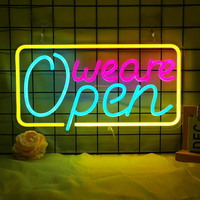Enseigne néon LED personnalisée ouverte 24h/24 pour bar, atelier de réparation de chaussures, maison et hôtels, alimentation USB, éclairage multicolore