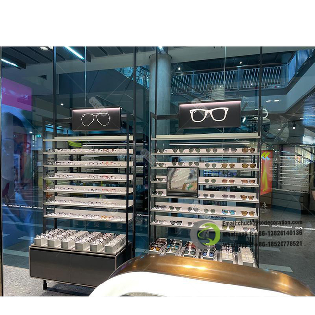 Custom Hot Sale Modern Sunglasses Display Stand Retail Countertop Eye Glasses Display Stand With Led