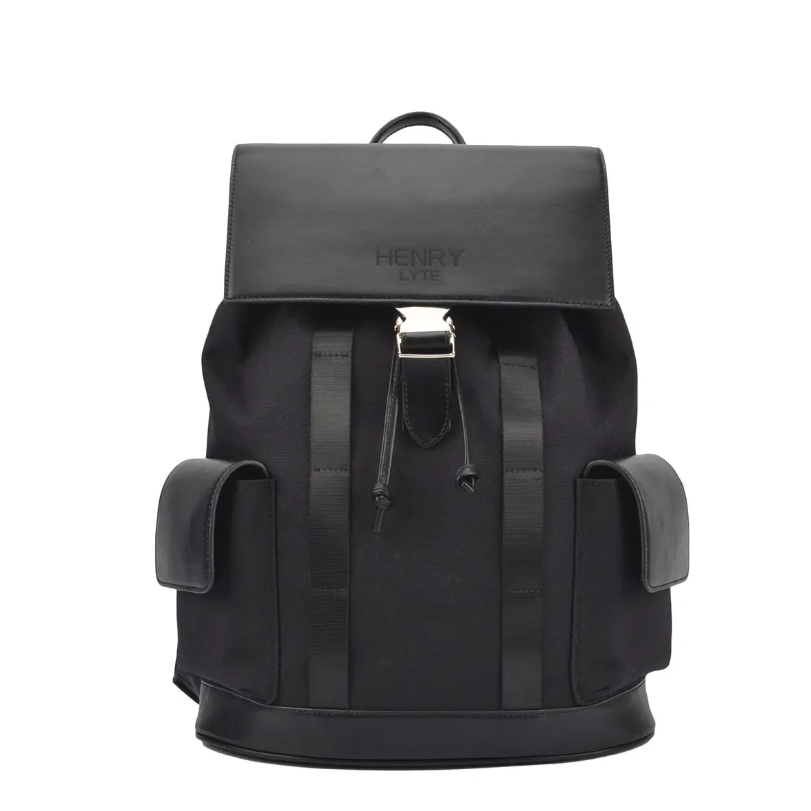 Customized wholesale black vintage back pack bag male drawstring rucksack hipster school man canvas leather backpack for men
