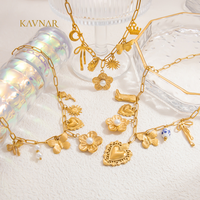Collier en acier inoxydable plaqué or 18 carats KAVNAR, vente en gros, chaîne à fermoir en forme de trombone, bijoux pour femmes, OEM