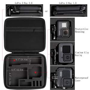 Étui personnalisé brillant en EVA, étanche et rigide pour <span class=keywords><strong>GoPro</strong></span> <span class=keywords><strong>Hero</strong></span> 12/11/10/9/<span class=keywords><strong>8</strong></span>/7, accessoires pour caméra d'action, sac de transport et de rangement, bandoulière - Product Image 5