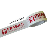 Ruban adhésif d'emballage fragile BOPP personnalisé de haute qualité DEFOO, adhésif acrylique simple face, scellage OEM à haute adhérence pour cartons