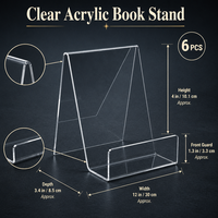Support de présentation de livres en acrylique transparent poli sur mesure avec garde-corps avant pour librairie, présentoir de lecture de bureau