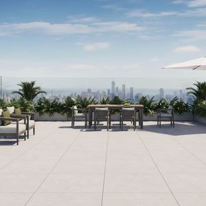 ชุดโต๊ะรับประทานอาหารกลางแจ้งอลูมิเนียมดีไซน์คลาสสิกร่วมสมัย น้ำหนักเบา <span class=keywords><strong>7</strong></span> ชิ้น กันน้ำ เหมาะสำหรับโรงแรม/ลานบ้าน/สวนสาธารณะ - Product Image 1