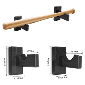 <b>Wall</b> <b>Mounted</b> Baseball Bat Storage Rack Black 2 Tier Durable Multipurpose Display <b>Shelf</b> For Home Garage - Product Image 4