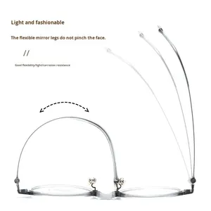 نظارات طبية نسائية 82001ZM خفيفة الوزن للغاية 7.3 جرام بتصميم هندسي كامل الحواف من دانيانغ، إطار بدون مكياج للمشاهير على الإنترنت - Product Image 4