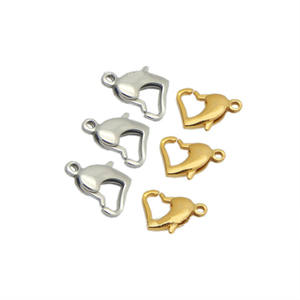 Застежки-карабины из нержавеющей стали в форме сердца, концевики для шнуров, фурнитура для изготовления ювелирных изделий, крючки для самостоятельного изготовления украшений - Product Image 2