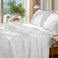 Nouvel ensemble de literie 4 pièces Queen Size, drap plat doux pour la peau, couleur unie, 100% coton égyptien, ensemble de draps-housses avec deux taies d'oreiller