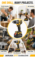 Perceuse sans fil 18V 13MM sans balais, outils électriques en gros, batterie au lithium, perceuse à percussion 150 Nm, tournevis pour le perçage du bois