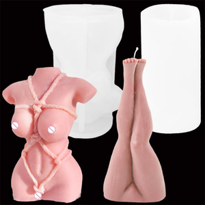 Paquete 3D de moldes de figuras curvas para mujer <span class=keywords><strong>desnuda</strong></span>, encuadernación de cuerda, molde de resina para cuerpo de mujer Sexy, moldes de velas para piernas delgadas para yeso de arcilla - Product Image 1