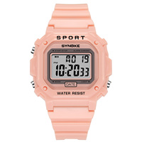 SYNOKE 9804 Montre numérique pour enfants Nouvelle montre-bracelet pour étudiants en silicone lumineuse et concise 2021