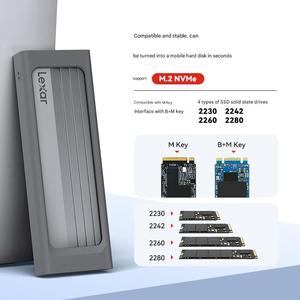 Lexar E300 USB 3.<span class=keywords><strong>2</strong></span> Gen <span class=keywords><strong>2</strong></span> 10Gbps Hợp Kim Nhôm NVMe M.<span class=keywords><strong>2</strong></span> SSD Trường Hợp Bên Ngoài <span class=keywords><strong>HDD</strong></span> Bao Vây Hỗ Trợ <span class=keywords><strong>4Tb</strong></span> Giao Thức Kép SSD Hộp Đĩa - Product Image 5