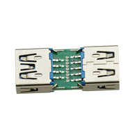 Adaptador USB 3.0 de Hembra a Hembra 2 en 1 con Borde Recto y Placa PCB de 32.0mm, Conector de Transferencia de Datos de 10Gbps Reales