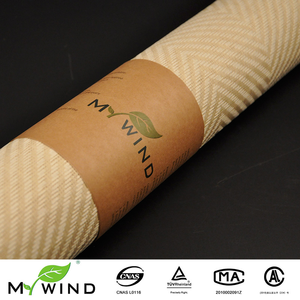 Mywind New Beautiful albicocca crema bianco disegno geometrico sfondi rotolo decorazioni per la casa rivestimenti murali in materiale naturale fatto a mano - Product Image 4