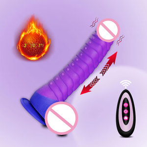 Vibromasseur réaliste en silicone souple télécommandé pour stimulation du point G et anale, Godemiché chauffant et vibrant pour femmes et couples, Jouet sexuel féminin - Product Image 4