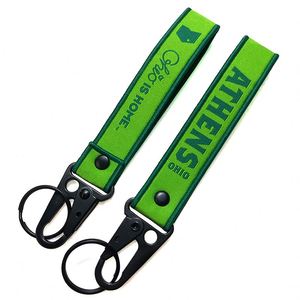 Custom Embroidered Jet Tag Flight Keychain Woven <b>Keyring</b> Carabiner Promotions Keytag for Cars & Flights - Product Image 1