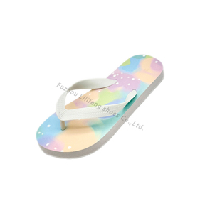 Nuevas <span class=keywords><strong>Chanclas</strong></span> de EVA con estampado de arcoíris a la moda, Estilo Hawaiano para niños, parte inferior plana, antideslizantes, cómodas para el verano - Product Image 6