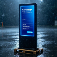 Layar LCD Digital Signage 65 Inci untuk Luar Ruangan, Kecerahan Tinggi 2000nit, Tahan Air IP65, Model Berdiri, untuk Iklan dan Poster