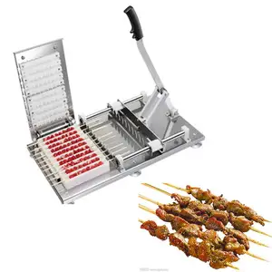 Máquina para hacer kebab de acero inoxidable, máquina automática para brochetas de carne