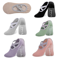 Chaussettes de yoga Pilates pour femmes-Chaussettes antidérapantes pour yoga, barre, hôpital, pieds nus, fitness, entraînement