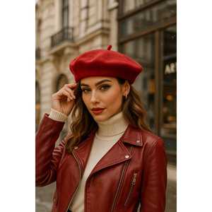 Béret en feutre noir pour femme, béret de peintre 1101 - Product Image 3