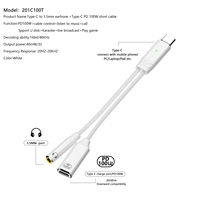 USB C zu 3,5mm Audio Adapter und Ladegerät 2 in 1 USB C zu Kopfhörer anschluss Adapter und Typ C Ladekabel PD100W Splitter Dongle