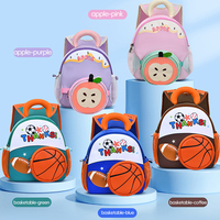 Sac à dos de maternelle unisexe en tissu sergé de nylon, ultra-léger, avec protection de la colonne vertébrale, grande capacité, motif dessin animé, pour enfants de 1 à 6 ans