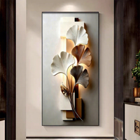 Art déco, éclairage LED, art mural, peinture en porcelaine cristalline, cadre en alliage d'aluminium, motif nature morte - Salon luxueux
