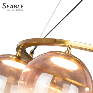 Lampe à <span class=keywords><strong>boule</strong></span> <span class=keywords><strong>de</strong></span> verre suspendue pour bar <span class=keywords><strong>de</strong></span> restaurant nordique, simple et créative, café, verre dégradé, lustre pour mariage, hôtel - Product Image 3