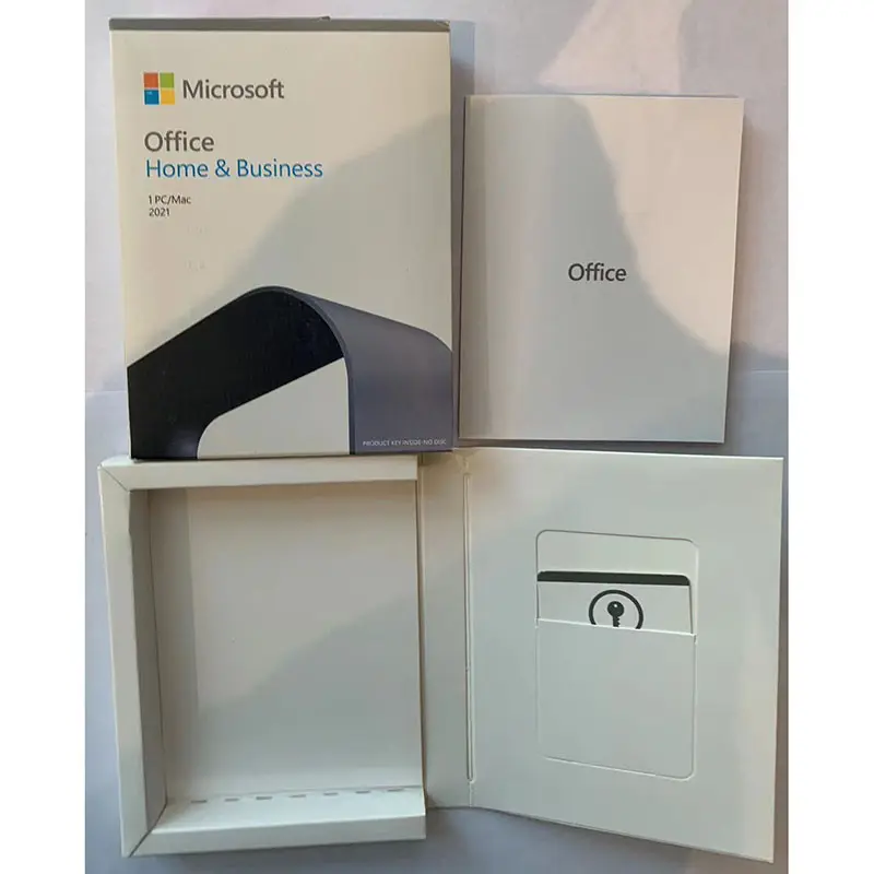 Office 2021 Home & Business Mac keycard Box 100% activación en línea Office Home & Business Mac 2021 keycard Box enviado por FedEx