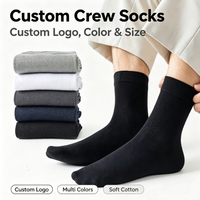 Chaussettes pour hommes personnalisées, chaussettes de cheville neutres d'automne, chaussettes décontractées tricotées de haute qualité, couleur unie, mélange de coton antibactérien