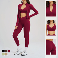 Ensemble de sport 2 pièces pour femme grande taille, legging et veste de gym, vêtements de fitness personnalisés, survêtement de yoga respirant, vente en gros