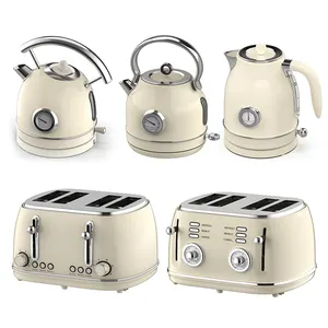 Venta caliente Electrodomésticos Cocina Retro Sets Hervidor eléctrico Pan Tostadora 3 en 1 Exprimidor Licuadora Hervidor y tostadora