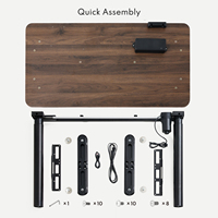 Table de bureau réglable en hauteur électrique à moteur unique, table pour ordinateur portable, cadre de bureau ergonomique